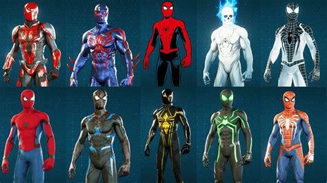 all spider man ps4 suits|spider man ps4 unlockable suits.